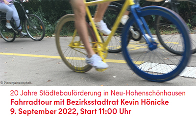 Einladungsplakat Fahrradtour mit Kevin Hönecke durch Neu-Hohenschönhausen